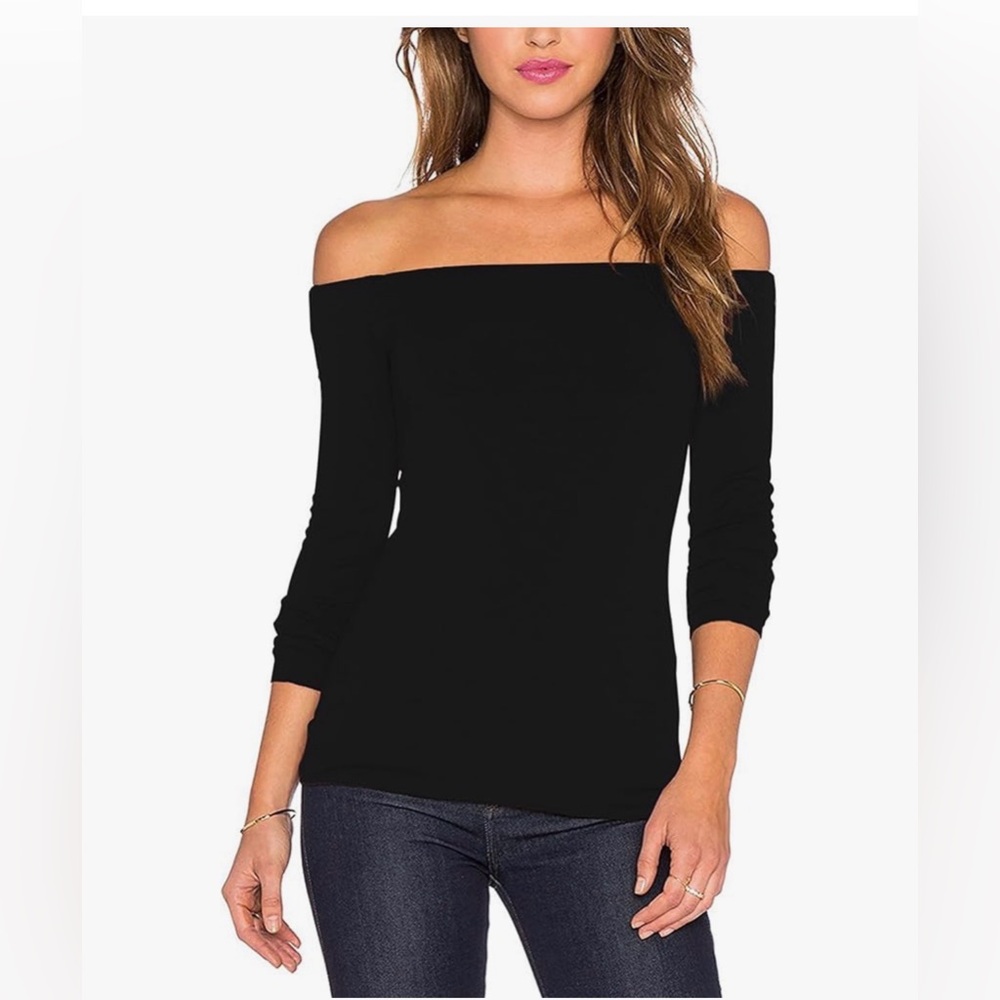 Elegant Black Off-Shoulder Sweater